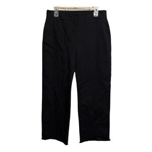 NWT Loft black pull on jeans straight Wide leg Size 10 Raw Hem